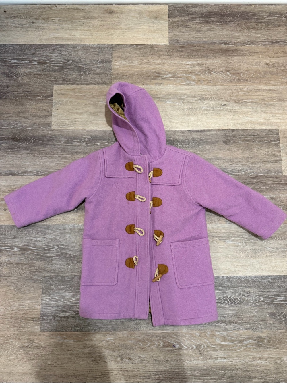 Mini Boden Purple Lavender Toggle Wool Duffel Pea Coat - Size 5/6